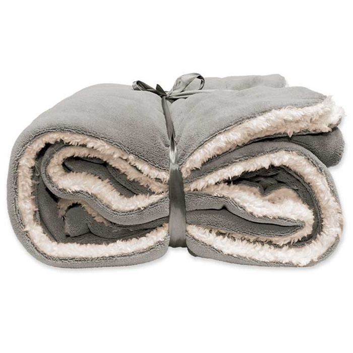 Unique Living | Lars coral fleece/suede plaid 150x200cm grijs