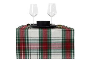 Unique Living - Tafelloper Xmas Tartan - 45x150cm - White