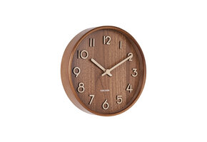 Karlsson - Wandklok Pure Small - Donker hout- Ø22cm