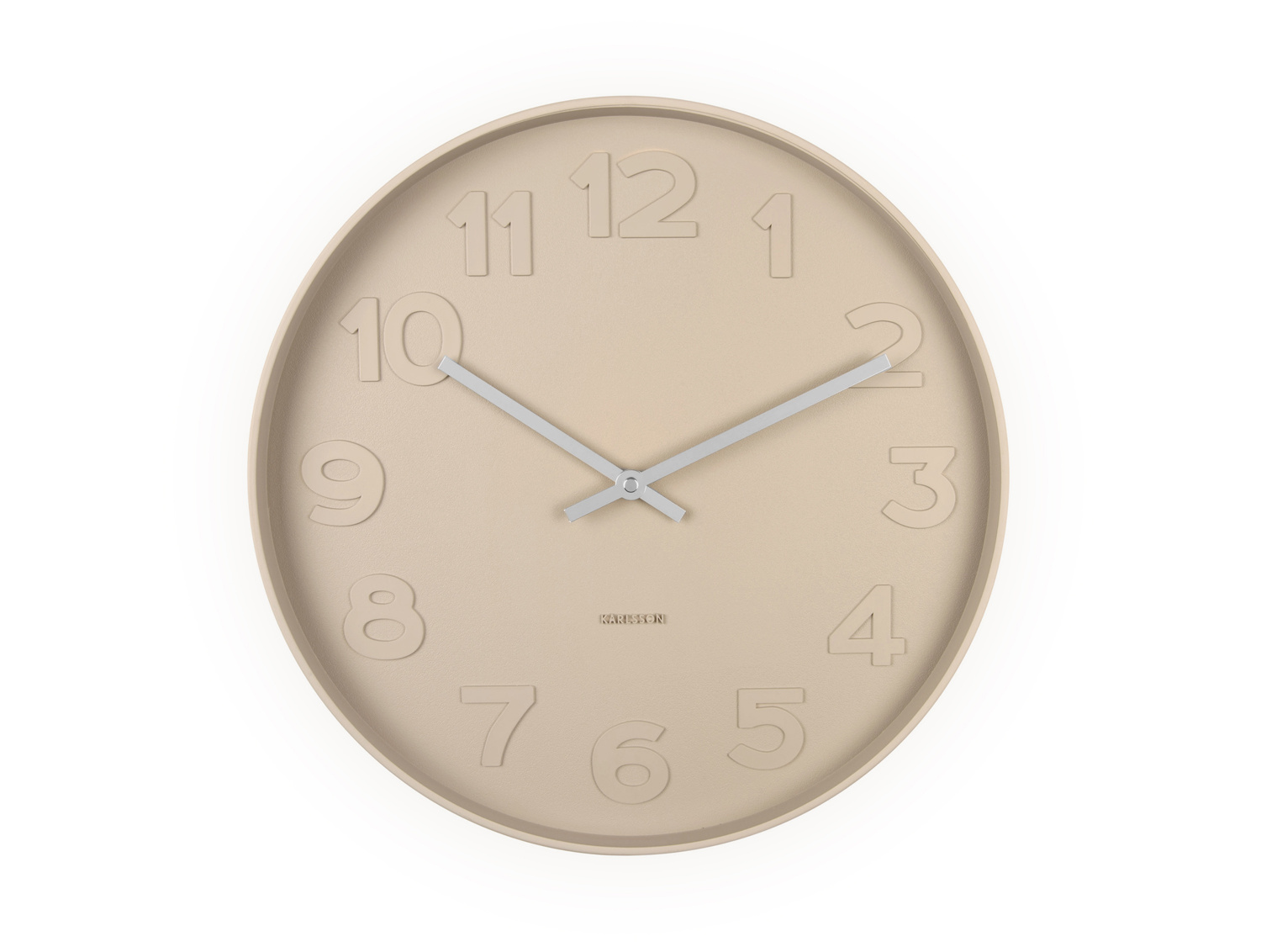 Karlsson - Wandklok Mr. Brown Numbers - Zandbruin- Ø37,5cm