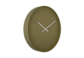 Karlsson - Wandklok Mr. Green Numbers Large - Mosgroen- Ø51cm