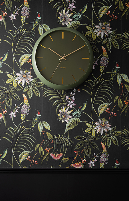 Karlsson - Wandklok Globe - Mosgroen- Ø40cm