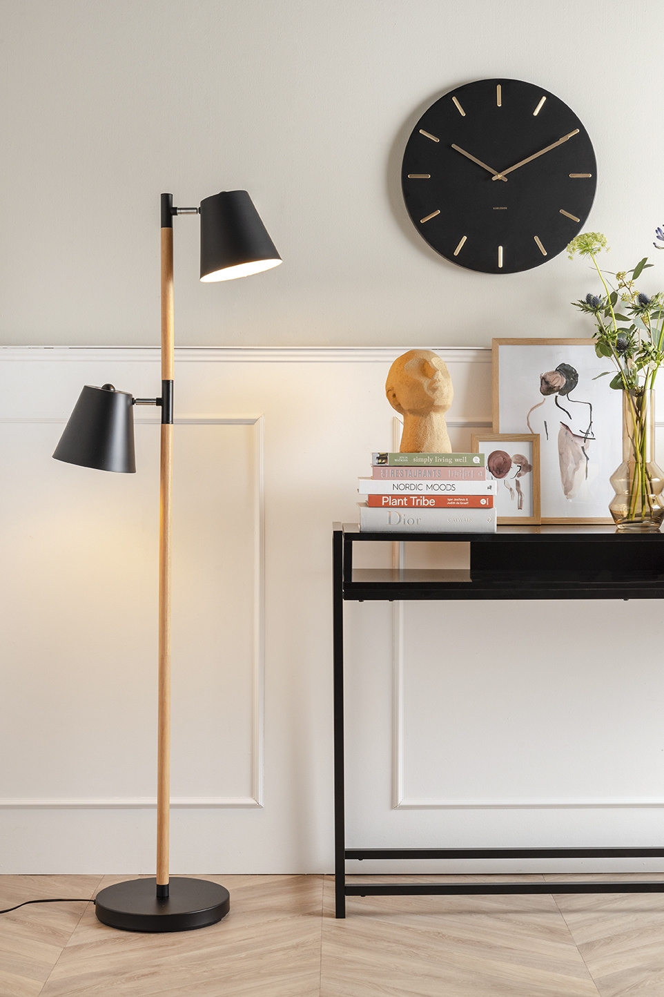 Karlsson - Wandklok Charm - Zwart- Ø45cm