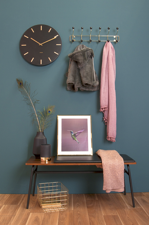 Karlsson - Wandklok Charm - Zwart- Ø45cm