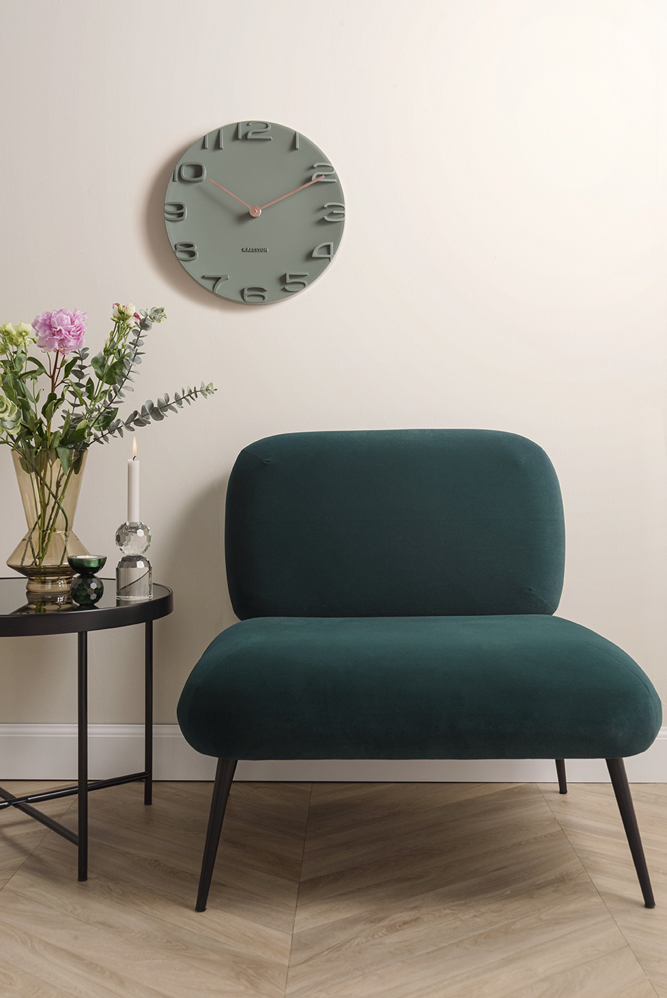 Karlsson - Wandklok On The Edge - Jungle groen- Ø42cm