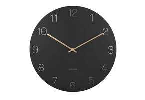 Karlsson - Wandklok Charm Engraved Numbers - Zwart- Ø40cm