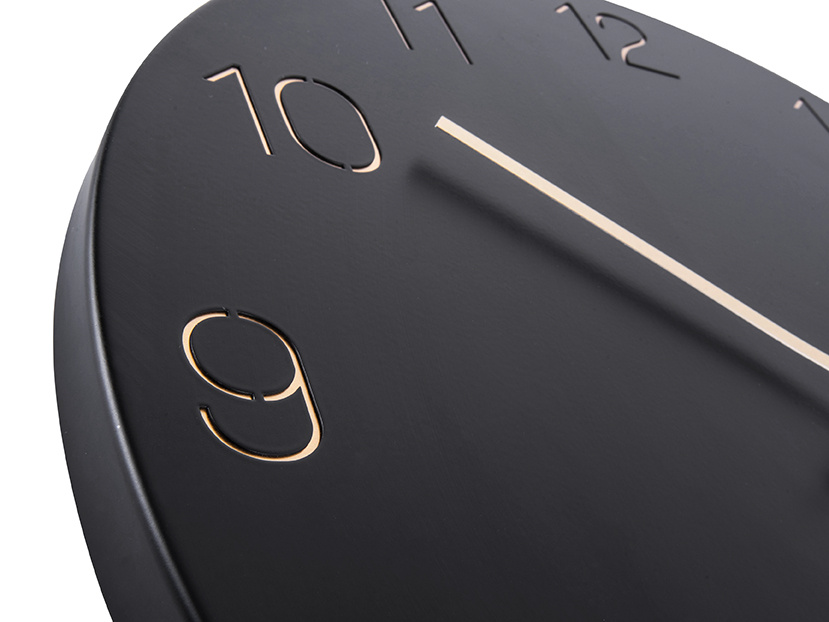 Karlsson - Wandklok Charm Engraved Numbers - Zwart- Ø40cm