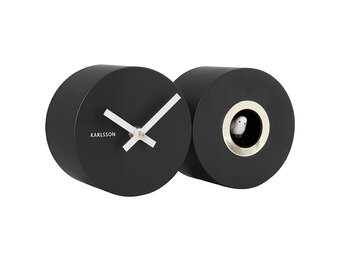 Karlsson - Wandklok Duo Cuckoo - Zwart