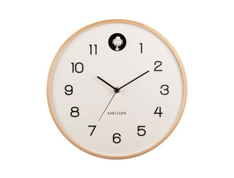 Karlsson - Wandklok Natural Cuckoo - Wit- Ø31,5cm