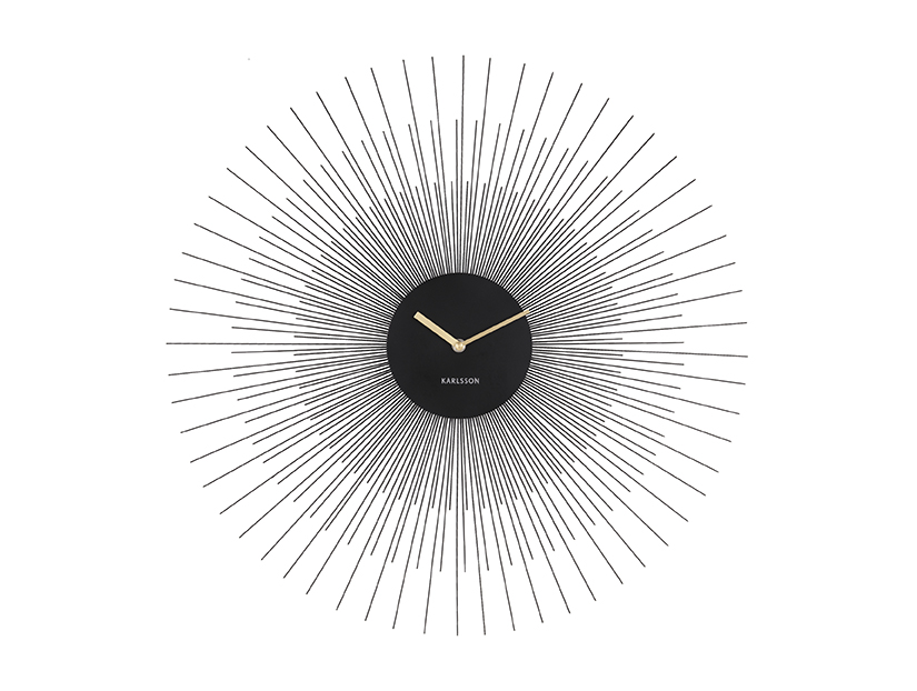 Karlsson - Wandklok Peony Large - Zwart- Ø60cm