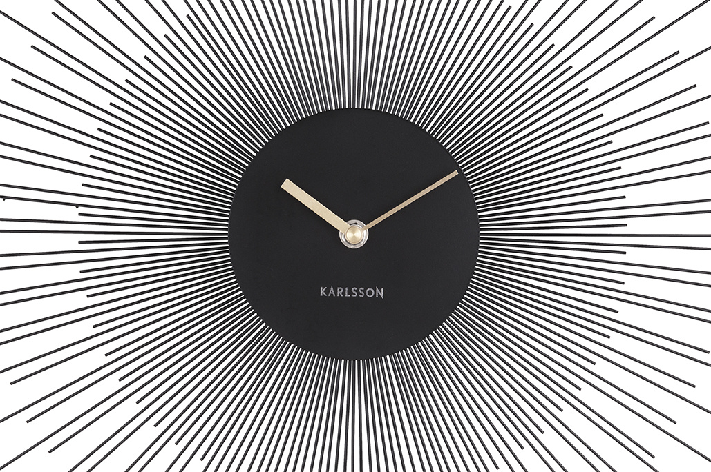 Karlsson - Wandklok Peony Large - Zwart- Ø60cm