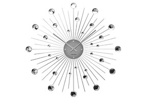 Karlsson - Wandklok Sunburst Large - Zilver- Ø50cm