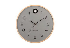 Karlsson - Wandklok Natural Cuckoo - Muisgrijs- Ø31,5cm