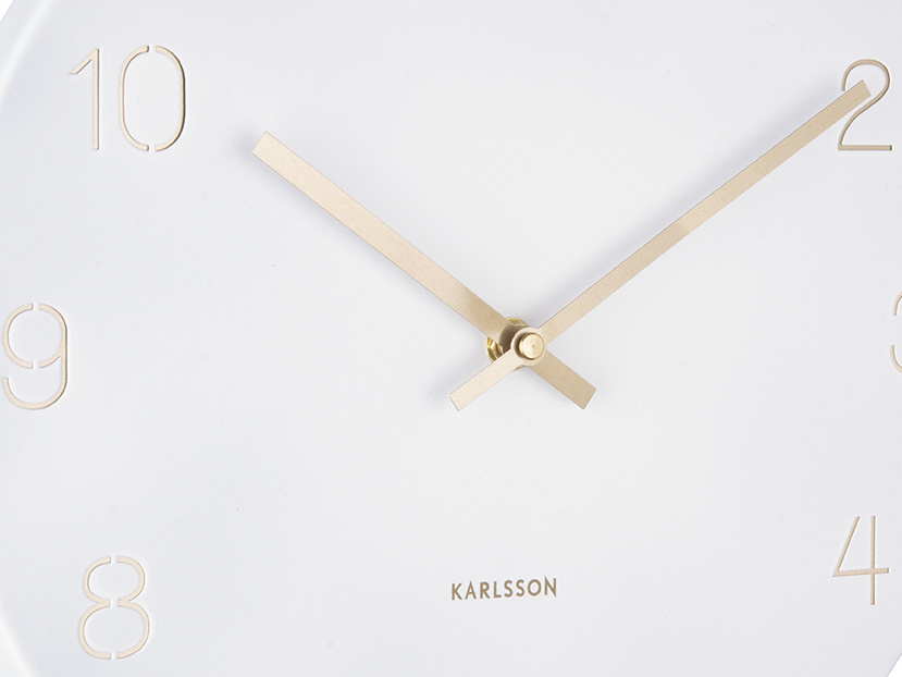 Karlsson - Wandklok Charm Engraved Numbers Small - Wit- Ø30cm