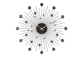 Karlsson - Wandklok Sunburst Large - Zwart- Ø50cm