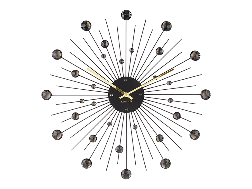 Karlsson - Wandklok Sunburst Large - Zwart- Ø50cm