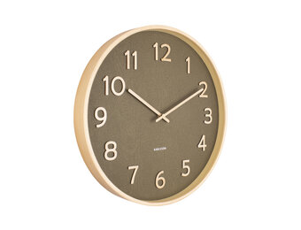 Karlsson - Wandklok Pure Wood Grain - Mosgroen- Ø40cm