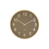 Karlsson - Wandklok Pure Wood Grain - Mosgroen- Ø40cm