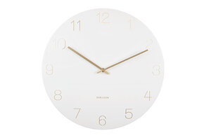 Karlsson - Wandklok Charm Engraved Numbers - Wit- Ø40cm
