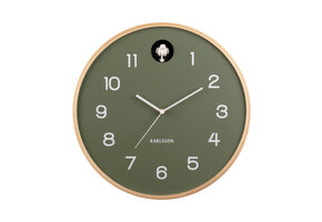 Karlsson - Wandklok Natural Cuckoo - Jungle groen- Ø31,5cm