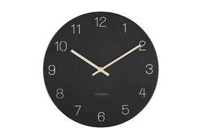Karlsson - Wandklok Charm Engraved Numbers Small - Zwart- Ø30cm