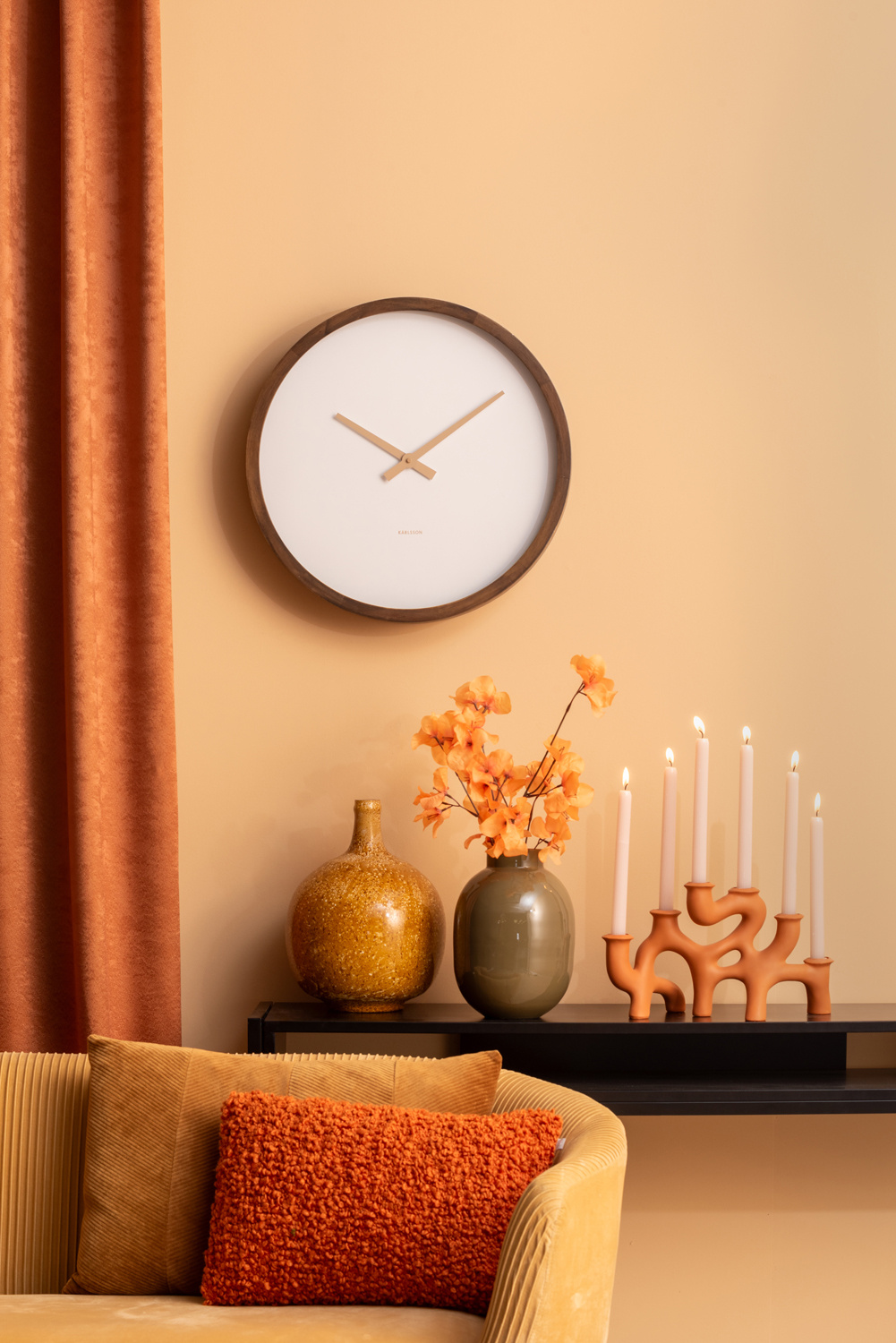 Karlsson - Wandklok Ancho - Donker hout- Ø32,6cm