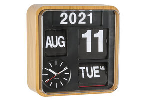 Karlsson - Wandklok Mini Flip - Bamboe