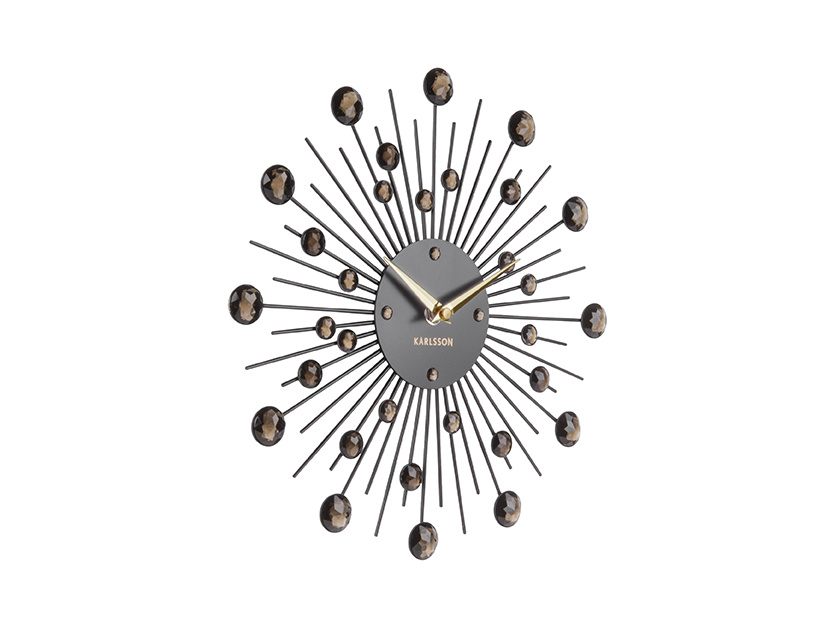 Karlsson - Wandklok Sunburst Medium - Zwart- Ø30cm