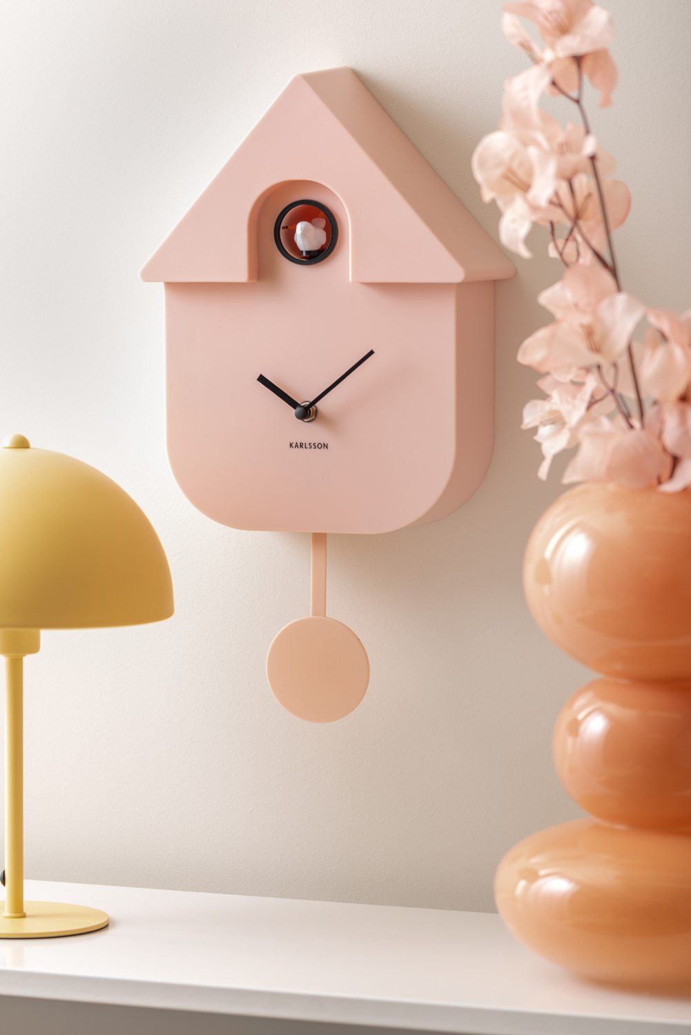 Karlsson - Wandklok Modern Cuckoo - Zachtroze