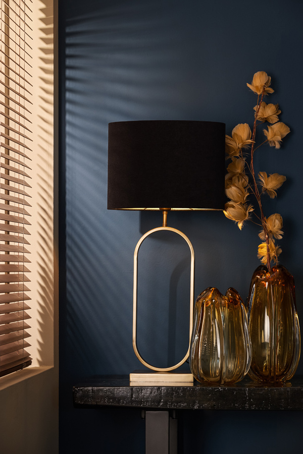 Light & Living - Lampenkap VELOURS - 38x17.5x28 - Zwart