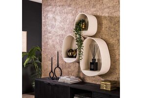 Hoyz Collection - Wandschap Set Stone Druppel - Marmer Composiet - Set van 3