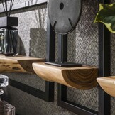 Hoyz Collection - Wandschap Set Edge - Massief Acacia Naturel - Set van 5