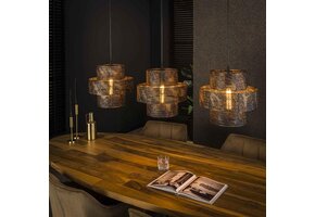 Hoyz Collection - Hanglamp 3L Lantern - Zwart Bruin