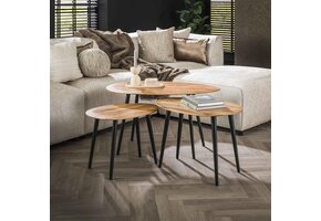 Hoyz Collection - Salontafel Set Organisch - Massief Acacia Naturel - Set van 3