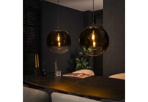 Hoyz Collection - Hanglamp 2L Bubble Shaded XL - Artic Zwart