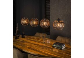 Hoyz Collection - Hanglamp 4L Ø25 Armor Open - Zwart Bruin