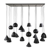 Hoyz Collection - Hanglamp 18L  XXL Metalen Kap - Artic Zwart