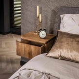 Hoyz Collection - Nachtkastje Wave L+R Afgerond - Massief Mango Naturel - Set van 2