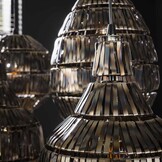 Hoyz Collection - Hanglamp 5L Strip Multi Shade - Zwart Bruin