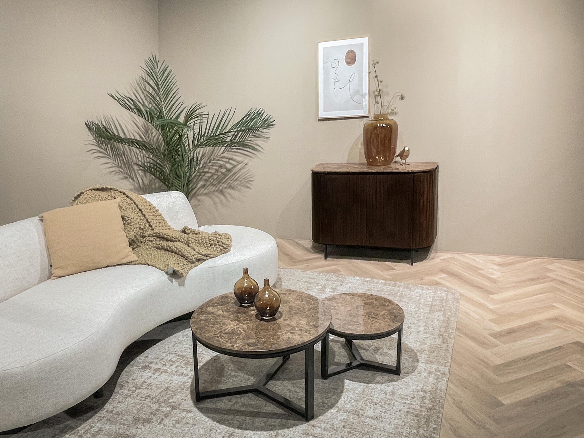 Livingfurn - Salontafel Senna Emperador 80cm - Marmer