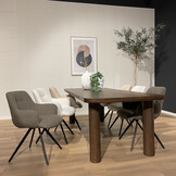 Livingfurn - Eetkamertafel Badou 240cm - Mangohout
