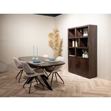 Livingfurn - Eetkamertafel Jesper Danish Oval Brown 230 cm - Mangohout