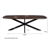 Livingfurn - Eetkamertafel Jesper Danish Oval Brown 230 cm - Mangohout