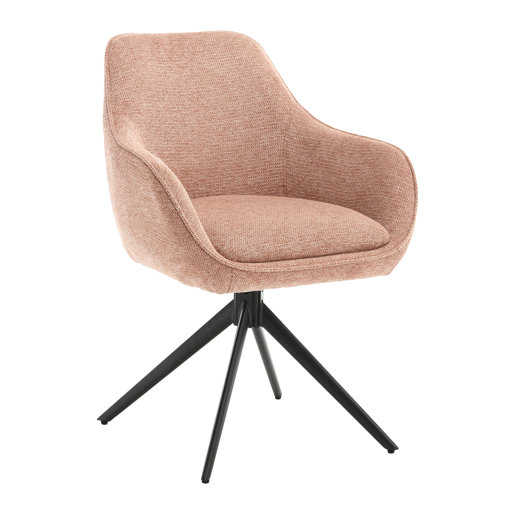 Livingfurn - Eetkamerstoel Thomas Brique - Roze - Stof - Set van 2
