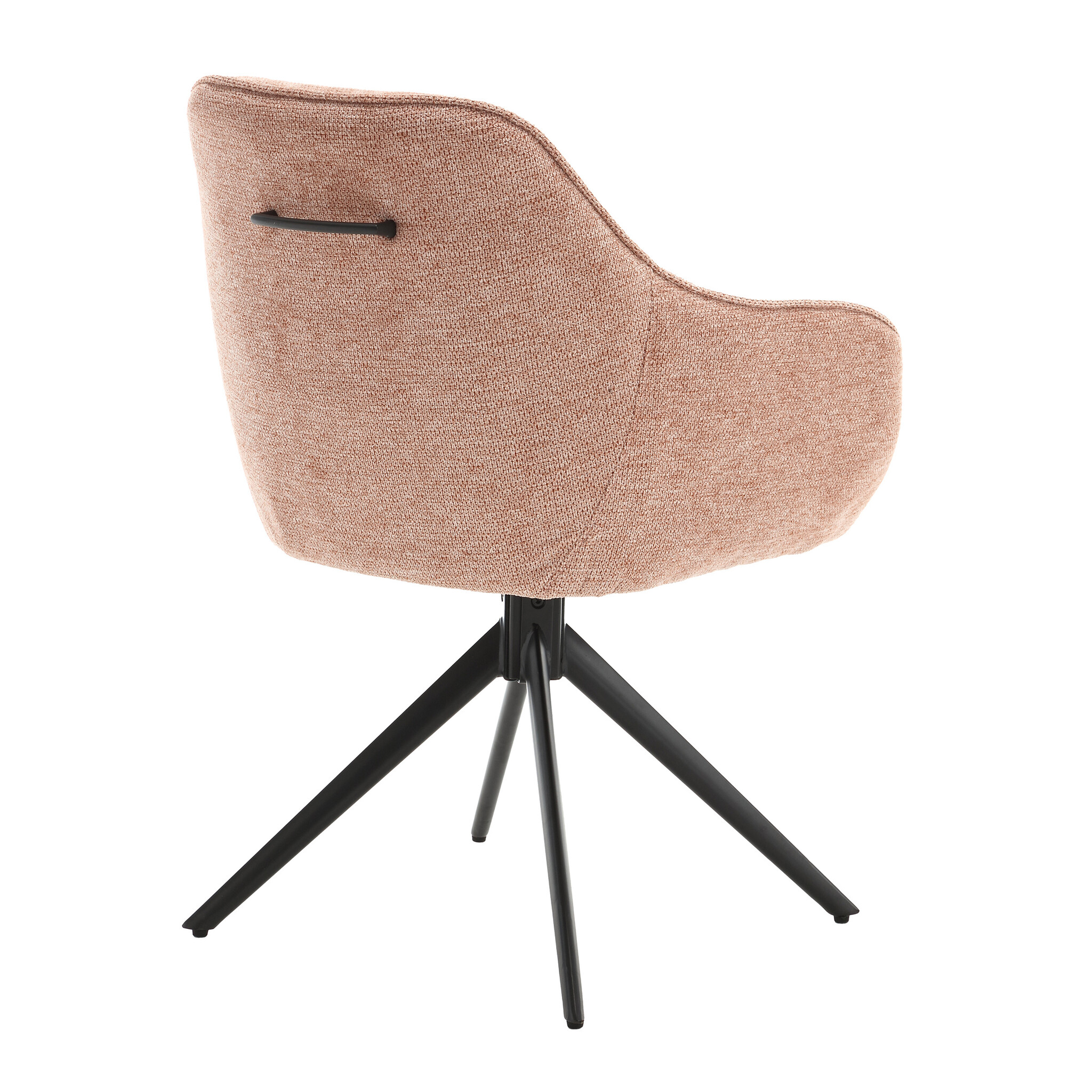 Livingfurn - Eetkamerstoel Thomas Brique - Roze - Stof - Set van 2