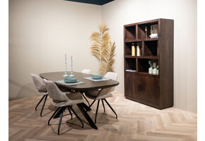 Livingfurn - Eetkamertafel Jesper Danish Oval Brown 210cm - Mangohout