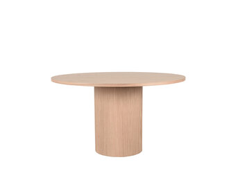 LABEL51 Eetkamertafel Oliva - Naturel - Eiken - 130 cm - Rond