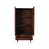 LABEL51 Bergkast Rio - Espresso - Mangohout - 2-Deurs - 200 cm