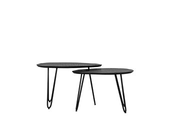 LABEL51 Salontafel Set Frisk 68x43x44 cm - Zwart - Mangohout