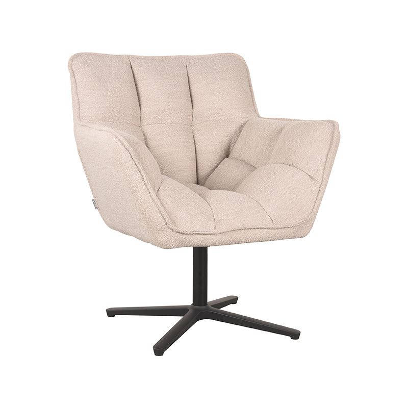 LABEL51 Fauteuil Ian 76x72x87 cm - Naturel - Boucle